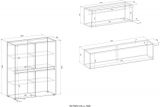 Wohnwand mit Sekret�r Center in grau matt und Wotan Eiche Wohnkombination 3-teilig 370 cm