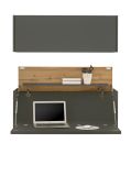 B�rom�bel Set Center in grau matt und Wotan Eiche B�roschrank und Sekret�r h�ngend f�r Homeoffice 100 cm