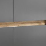 Wohnwand mit Sekret�r Center in grau matt und Wotan Eiche Wohnkombination 4-teilig 370 cm