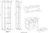 B�rom�bel komplett Set Center in grau matt und Wotan Eiche mit Aktenschrank, Sekret�r und Vitrine f�r Homeoffice