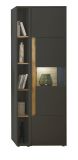 Aktenschrank Set Center in grau matt und Wotan Eiche Vitrine und Regal f�r Homeoffice 70 x 200 cm