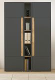 Aktenschrank Set Center in grau mit Wotan Eiche 2x Schrank mit Regal f�r B�ro und Homeoffice 120 x 200 cm
