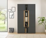 Aktenschrank Set Center in grau mit Wotan Eiche 2x Schrank mit Regal f�r B�ro und Homeoffice 120 x 200 cm