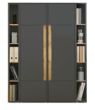 Aktenschrank Set Center in grau mit Wotan Eiche 2x Schrank und 2x Regal B�ro und Homeoffice 140 x 200 cm