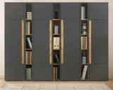Aktenschrank Set Center in grau mit Wotan Eiche 4x Schrank und 3x Regal B�ro Homeoffice 260 cm