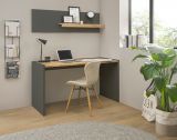 B�rom�bel Set Center in grau matt und Wotan Eiche mit Schreibtisch und Regal f�r Homeoffice