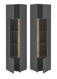 B�rom�bel Set Center in grau matt und Wotan Eiche mit Schreibtisch, Aktenschrank und 2 x Regal f�r Homeoffice