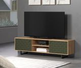 TV-Lowboard Sculpta in gr�n matt mit 3-D Struktur und Eiche Artisan TV-Unterteil 184 cm
