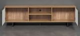 TV-Lowboard Sculpta in gr�n matt mit 3-D Struktur und Eiche Artisan TV-Unterteil 184 cm