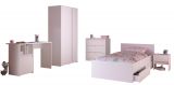 Parisot Kinder- und Jugendzimmer Pirouette in wei� mit grau oder rosa Komplett-Set 5-teilig