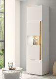 Aktenschrank Center in wei� und Wotan Eiche Vitrine f�r Homeoffice und B�ro 50 x 200 cm