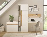 Aktenschrank Center in wei� und Wotan Eiche Stauraumschrank f�r Homeoffice und B�ro 50 x 200 cm