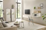 Aktenschrank Center in wei� und Wotan Eiche Vitrine f�r Homeoffice und B�ro 50 x 158 cm