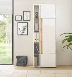 Aktenregal Center in wei� und Wotan Eiche Standregal f�r Homeoffice und B�ro 20 x 200 cm