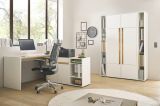 Aktenregal Center in wei� und Wotan Eiche Standregal f�r Homeoffice und B�ro 20 x 200 cm