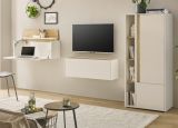 Aktenregal Center in wei� und Wotan Eiche Standregal f�r Homeoffice und B�ro 20 x 158 cm