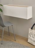 Sekret�r Center in wei� und Wotan Eiche Wandsekret�r f�r Homeoffice und B�ro 100 cm