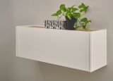 H�ngeschrank Center in wei� und Wotan Eiche B�roschrank h�ngend f�r Homeoffice 100 cm