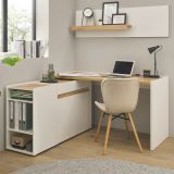 B�roregal Center in wei� und Wotan Eiche Wandregal f�r Homeoffice und B�ro 140 cm