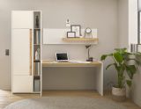 B�roregal Center in wei� und Wotan Eiche Wandregal f�r Homeoffice und B�ro 140 cm