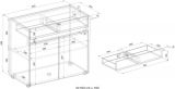 B�ro Kommode Center in wei� und Wotan Eiche B�roschrank f�r Homeoffice und B�ro 80 x 70 cm