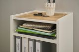 Aktenregal Center in wei� und Wotan Eiche Standregal f�r Homeoffice und B�ro 40 x 70 cm