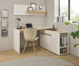 Aktenregal Center in wei� und Wotan Eiche Standregal f�r Homeoffice und B�ro 40 x 70 cm