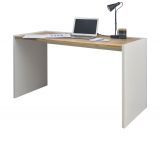 Schreibtisch Center in wei� und Wotan Eiche Laptoptisch f�r Homeoffice und B�ro 143 x 62 cm