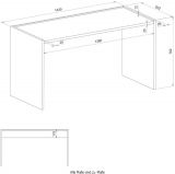 Schreibtisch Center in wei� und Wotan Eiche Laptoptisch f�r Homeoffice und B�ro 143 x 62 cm