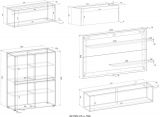 Wohnwand mit Sekret�r Center in wei� und Wotan Eiche Wohnkombination 5-teilig 470 x 180 cm
