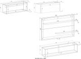 Wohnwand mit Sekret�r Center in wei� und Wotan Eiche Wohnkombination 4-teilig 350 x 180 cm
