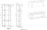 Wohnwand mit Sekret�r Center in wei� und Wotan Eiche Wohnkombination 4-teilig 310 cm