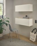 B�rom�bel Set Center in wei� und Wotan Eiche B�roschrank und Sekret�r h�ngend f�r Homeoffice 100 cm