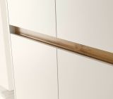 Wohnwand mit Sekret�r Center in wei� und Wotan Eiche Wohnkombination 4-teilig 370 cm