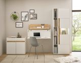 B�rom�bel komplett Set Center in wei� und Wotan Eiche mit Aktenschrank, Sekret�r und Vitrine f�r Homeoffice