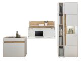 B�rom�bel komplett Set Center in wei� und Wotan Eiche mit Aktenschrank, Sekret�r und Vitrine f�r Homeoffice