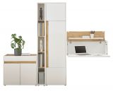 B�rom�bel komplett Set Center in wei� und Wotan Eiche mit Aktenschrank, Sekret�r und Kommode f�r Homeoffice