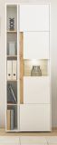Aktenschrank Set Center in wei� und Wotan Eiche Vitrine und Regal f�r Homeoffice 70 x 200 cm
