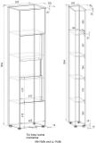 Aktenschrank Set Center in wei� und Wotan Eiche Vitrine und Regal f�r Homeoffice 70 x 200 cm