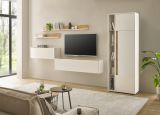 Aktenschrank Set Center in wei� und Wotan Eiche Stauraumschrank und Regal f�r Homeoffice 70 x 200 cm