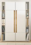 Aktenschrank Set Center in wei� und Wotan Eiche 2 x Stauraumschrank und 2 x Regal f�r Homeoffice 140 x 200 cm
