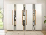Aktenschrank Set Center in wei� und Wotan Eiche 4 x Stauraumschrank und 3 x Regal f�r Homeoffice 260 cm