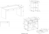 B�rom�bel Set Center in wei� und Wotan Eiche mit Schreibtisch, Kommode und Aktenregal f�r Homeoffice