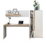 B�rom�bel Set Center in wei� und Wotan Eiche mit Schreibtisch, Aktenschrank und 2 x Regal f�r Homeoffice