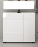 Waschbeckenunterschrank Larik in wei� Hochglanz Badezimmer Unterschrank 60 x 56 cm