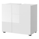 Waschbeckenunterschrank Larik in wei� Hochglanz Badezimmer Unterschrank 60 x 56 cm