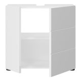 Waschbeckenunterschrank Larik in wei� Hochglanz Badezimmer Unterschrank 60 x 56 cm