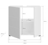 Waschbeckenunterschrank Larik in wei� Hochglanz Badezimmer Unterschrank 60 x 56 cm