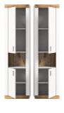 Badezimmer Hochschrank Sopela wei� und Nox Eiche Landhaus H�ngeschrank 45 x 172 cm, Soft-Close
