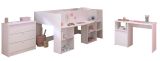 Parisot Kinder- und Jugendzimmer Pirouette15 in wei� mit grau oder rosa Komplett-Set 3-teilig